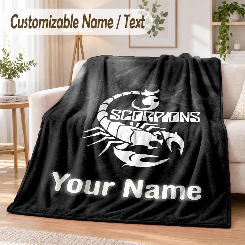 Personalisierte Flanelldecke mit Skorpion-Print, warme, gemütliche Decke für Sofa, Bett, Zuhause