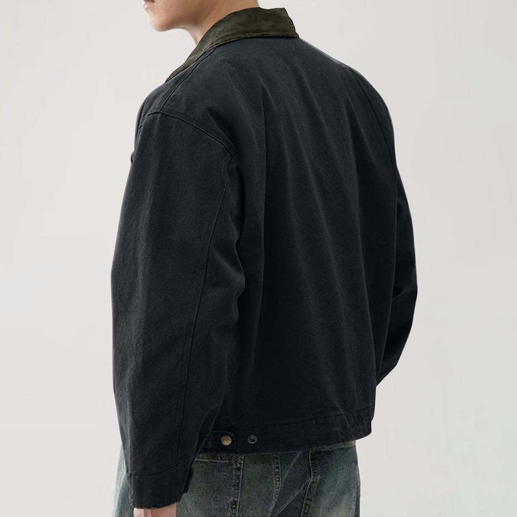 Men's Solid Color Camouflage Outdoor Sports Jacket Men's Pocket Button Casual Jacket