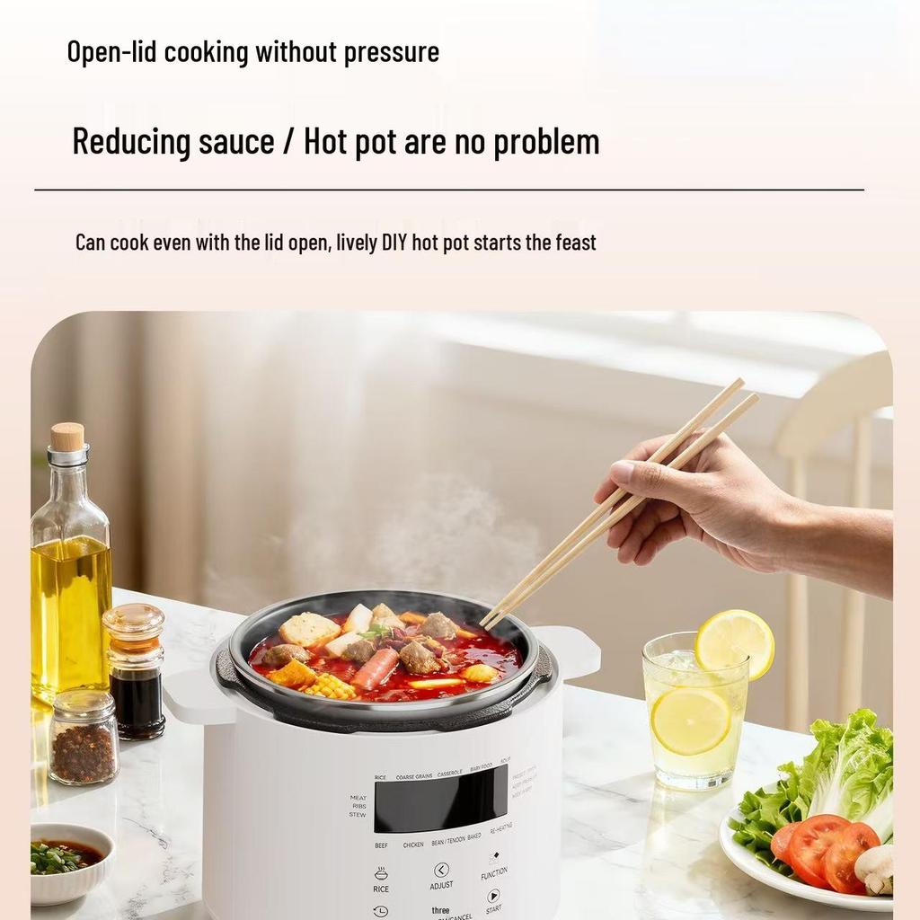 Cross 3L Multifunctional Electric Pressure Cooker with 24-Hour Timer - Ideal for Stewing, High-Pressure Cooking, and Rice Cooking