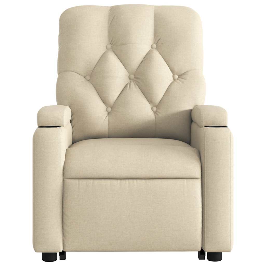 Electric Recliner Chair with Rising Function Cream Fabric