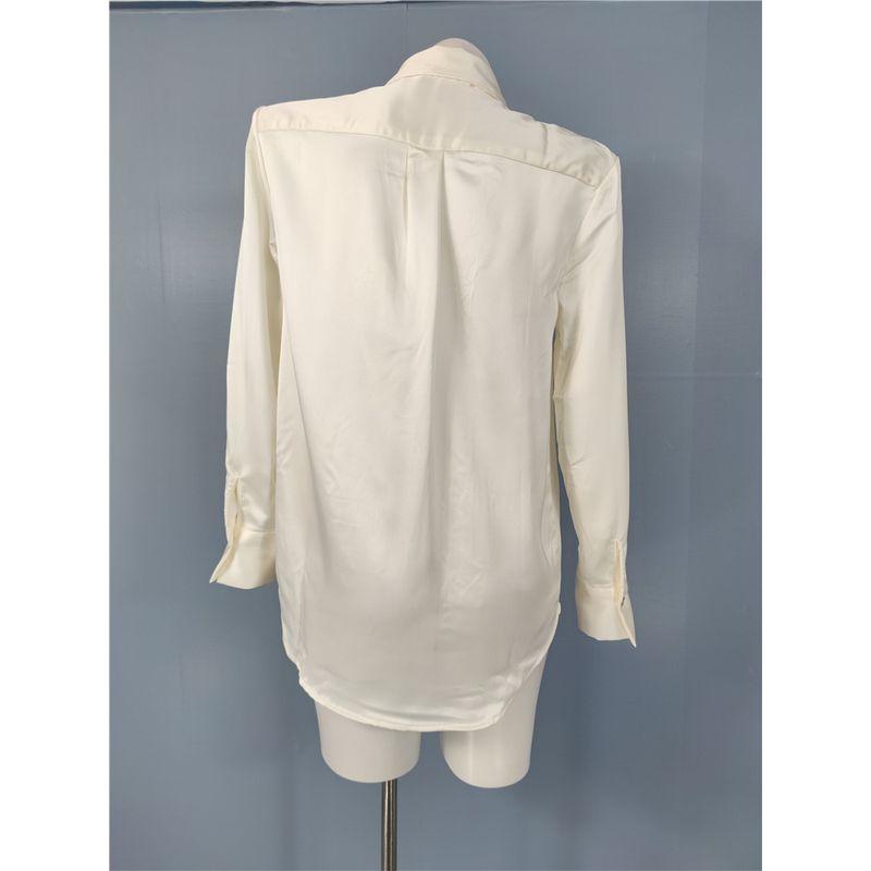 Foreign Trade Order R Home Autumn New Long sleeve High Quality Smooth Fabric Bright Silk Breasted All-Match Commuter Top Shirts