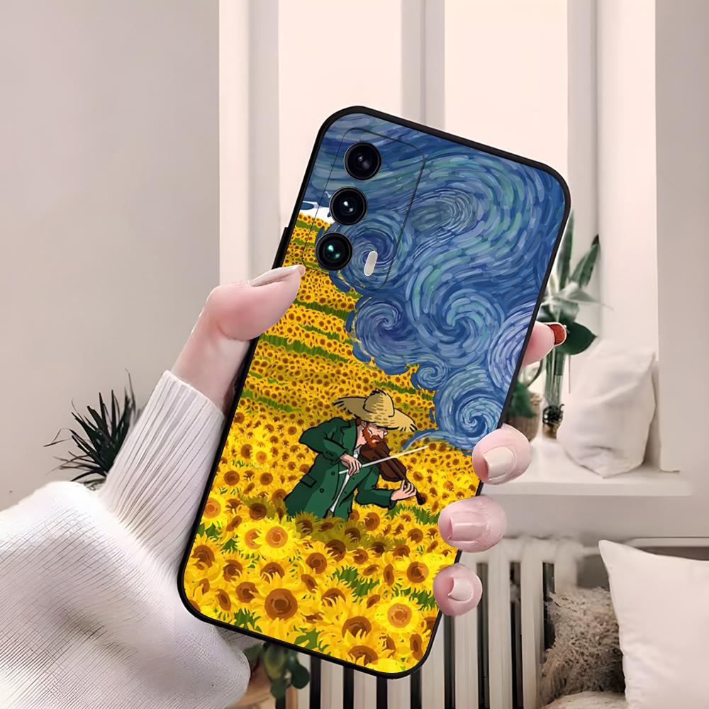 Van Gogh Starry Sunflowers Phone Case For Samsung S26 S25 Edge S24 S23 S22 S21 Ultra Plus Fe A55 56 15 4G 5G Galaxy Silicon Cove