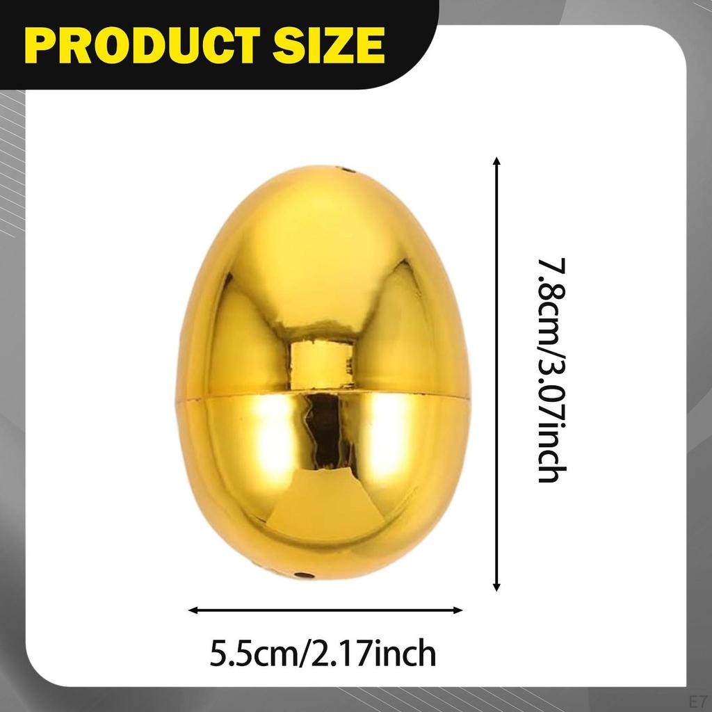 12 Pieces Fillable Easter Eggs Gold Ornaments Multifunctional for Decor Classroom Prize