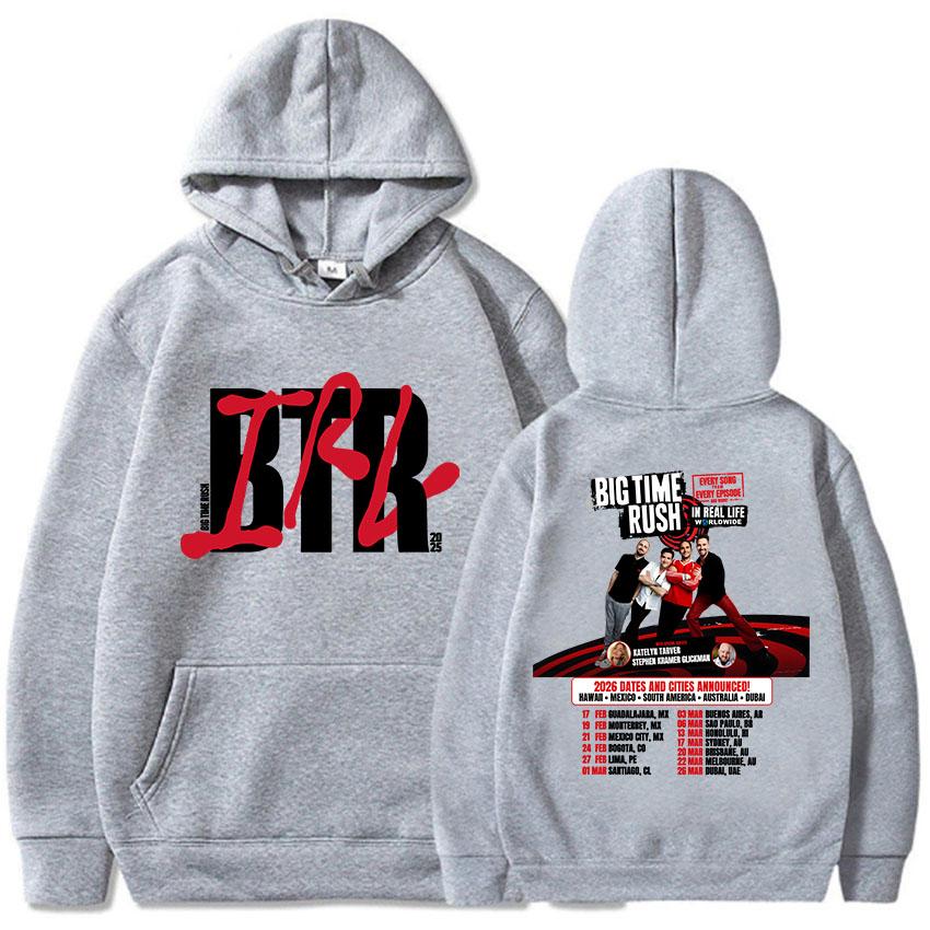 BTR IN REAL LIFE TOUR MONDIALE 2026 FELPA Big Time Rush Band Moda Felpe Oversize Y2k con Cappuccio Manica Lunga Pullover da Uomo Abbigliamento Streetwear