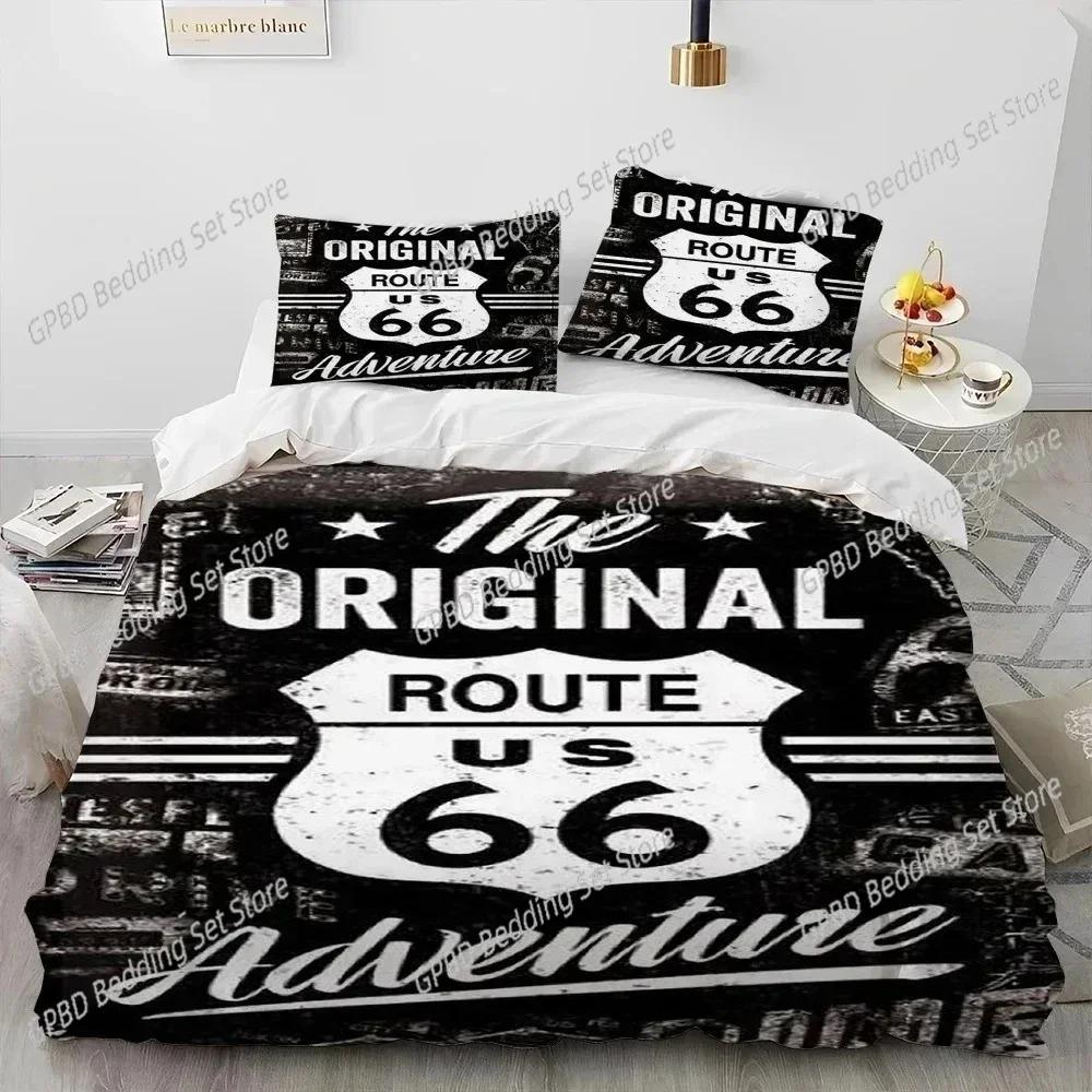 Historic Route 66,Mother Road 3D NEW Duvet Cover Pillowcase Bedding Set Adult Boy Girl Bedroom Decoration Single Double Large