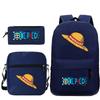 New Animation One Piece Printed Backpack for Primary and Secondary School Students Large Capacity School Bag Combination Three-piece Set
