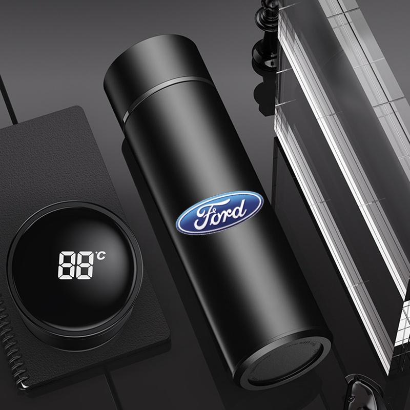 Stainless Steel Thermos Cup Smart Display Vacuum Water Cup for Fords 2 3 4 5 MK 2 6 7 Ranger Fiesta Kuga Mondeo Fusion Taurus