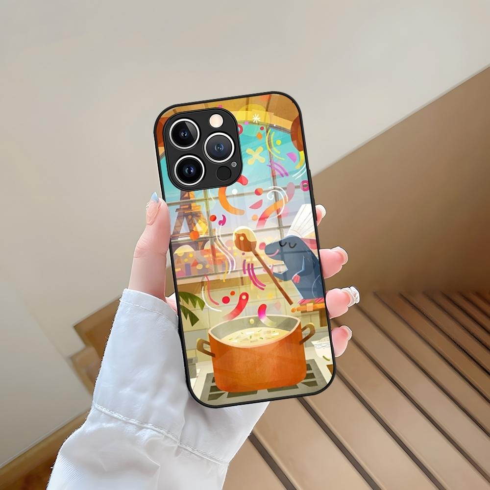 Disney Ratatouille Phone Case Tempered Glass For IPhone 13 17 15 16 14 12 11 Pro Max Plus Mini XR XS SE2020 Coque