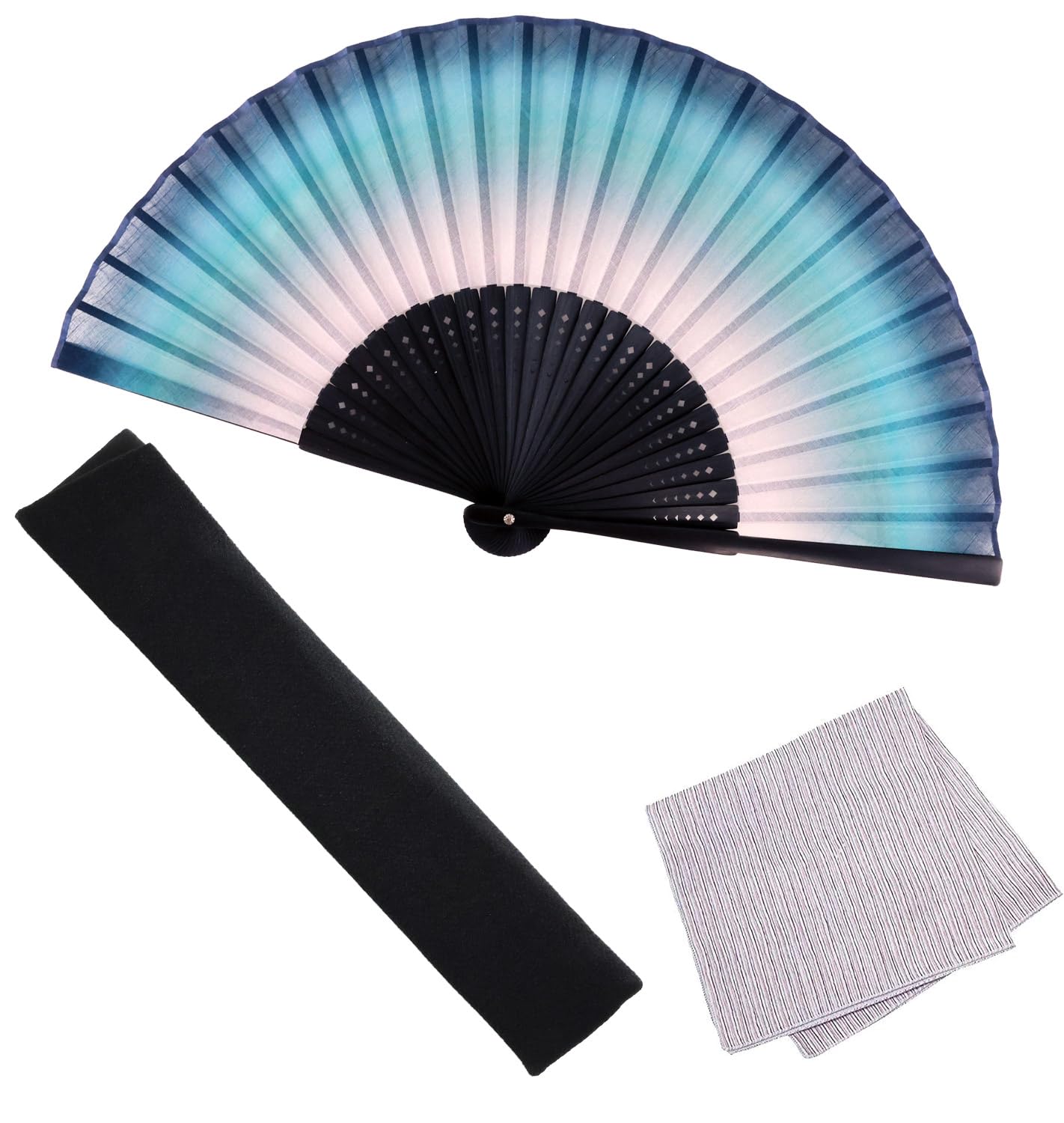 

Складной веер для набора вееров с градиентным узором [Osaka Choseido] мужской, стильный, деловой, сумка, держатель, носовой платок, (флот)