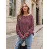 Women's Round Neck Twisted Rope Fried Dough Twists Loose Knit