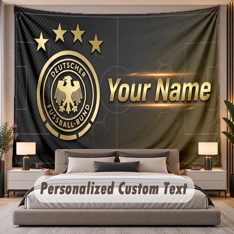 Custom Name Text Tapestry Germany national football team Personalized Polyester Wall Tapestry For Bedroom And Room