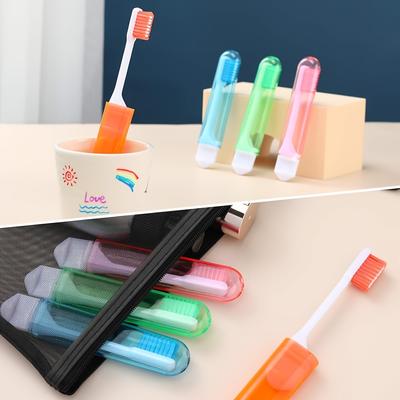 3Pcs Travel Portable Folding Toothbrush Super Soft Bristle Toothbrush Fold Travel Camping Hiking Outdoor Easy To Take Teethbrush