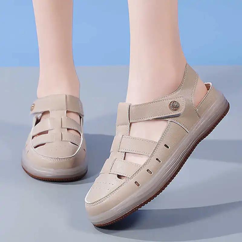 Fashion Round Foot Nonslip Grandma Shoes Slippers 48 Beach Sandals For Women Sneakers Sports Sapatilla Snekers Different Sapatenes