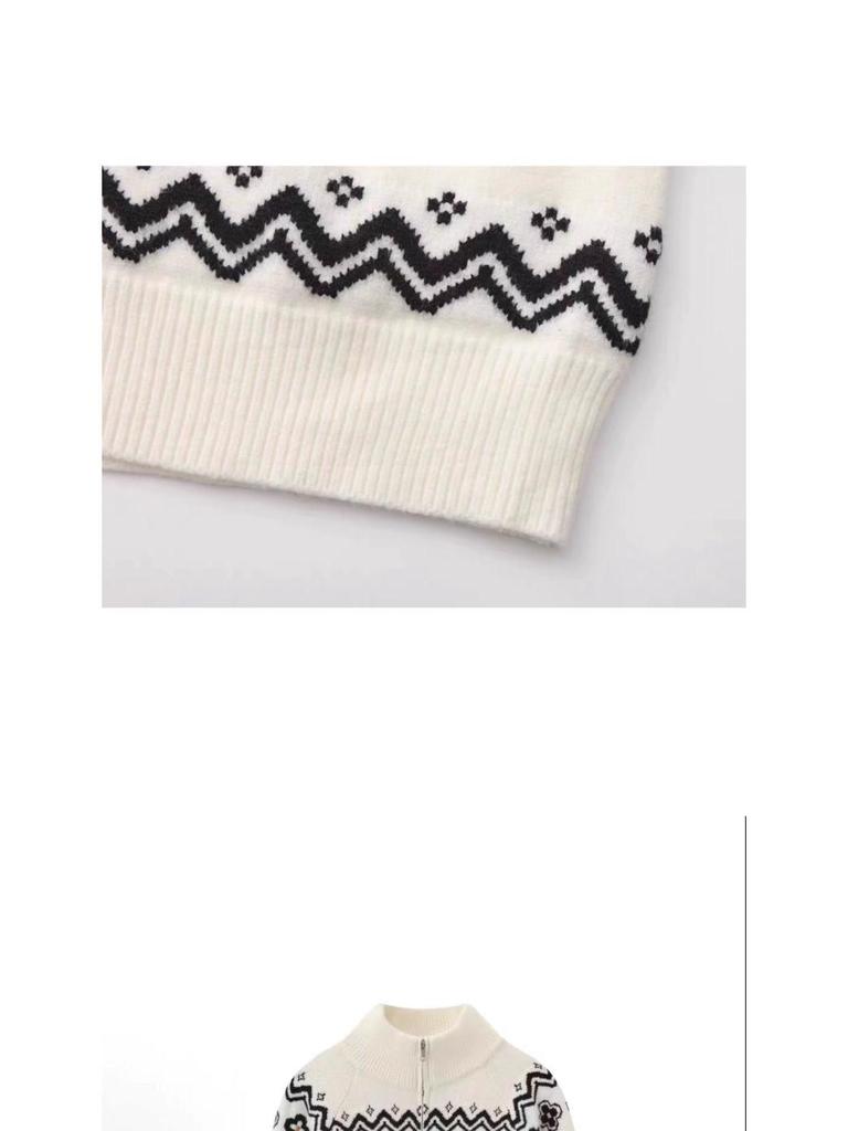 Unisexový americký retro pletený svetr Fair Isle - Volný, ležérní, všestranný pulovr na podzim/zimu.