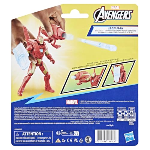 Hasbro Marvel Avengers Epic Hero Series Battle Gear Iron Man Action Figure, 4-inch (10 cm) size, Superhero Toy for ages 4 and up, F9342, Authentic