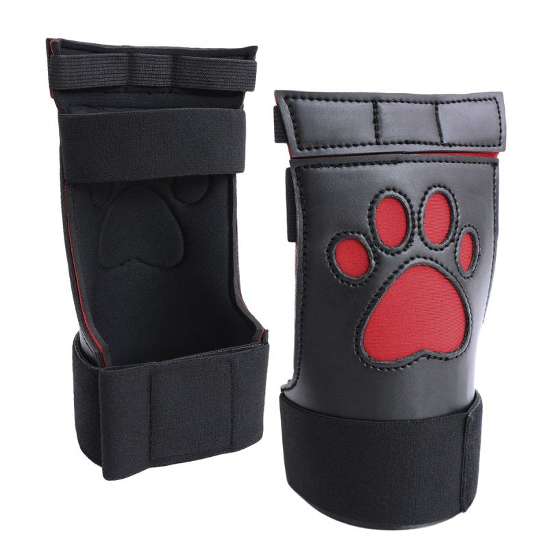 Gants Puppy Dog Paw Noir-Rouge - Kinky Puppy - Puppy Play, Dildos Queue