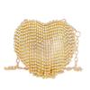 Fashion Full Diamond Tassel Dinner Bags for Women High Quality Heart Shaped Shoulder Bag  Designer Lipstick Bag Accessory Bag