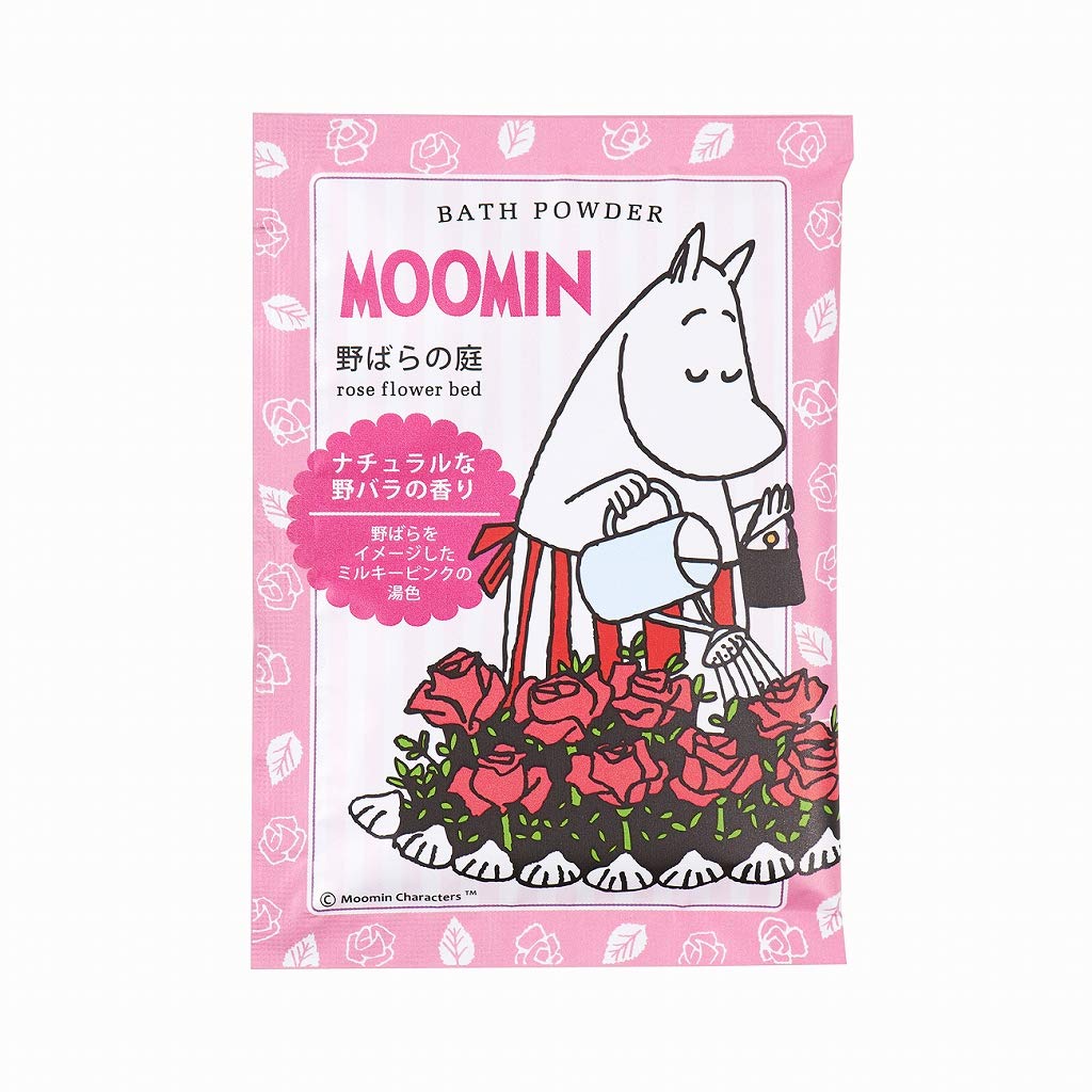 Moomin Bath Powder Rose 35g White Bath Made in Natural Rose (Wild Garden) (12 packets) (Cloudy Powder, Japan, Scent)