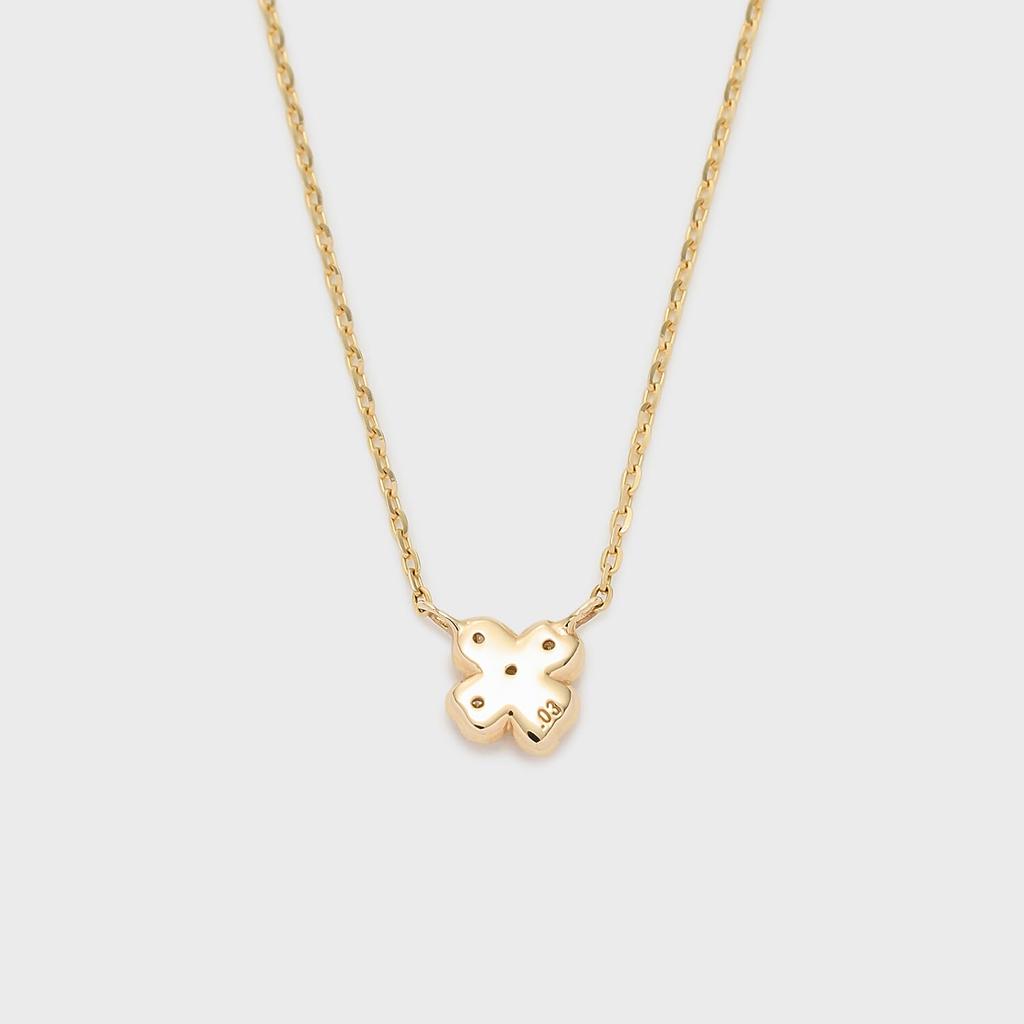 Tiny Motif K10 Diamond Clover Necklace [Noges] (0.03ct) 3024311602300999