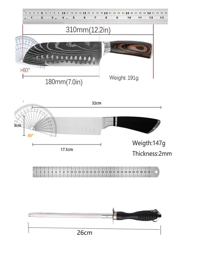 Stainless Steel Kitchen Knife Vegetable Fruit Knife Professional Boning Knife Japanese Fish Santoku Slicing  Knife Wooden Handle