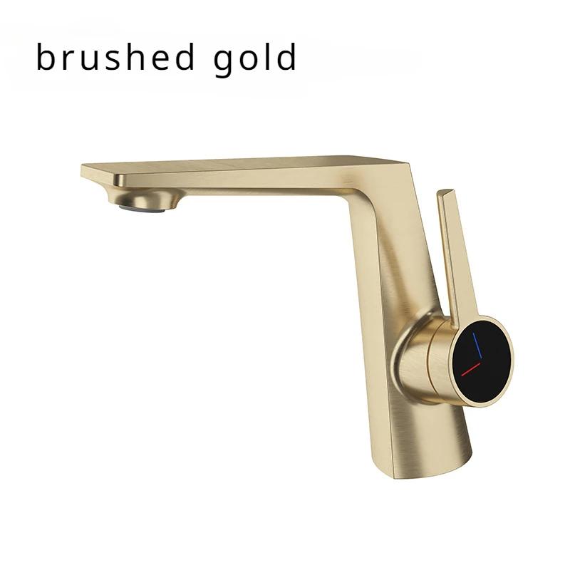 Gunmetal Brass Bathroom Basin Faucet Deck Mounted Hot And Cold Water Mixer Tap