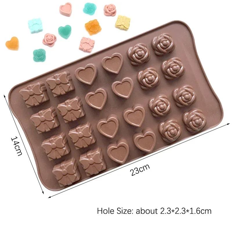 Heart-shape Silicone Mold for Baking Pan Patisserie Candy Bar Chocolate Mould DIY Wedding Gift Epoxy Resin Molds Kitchen Supply