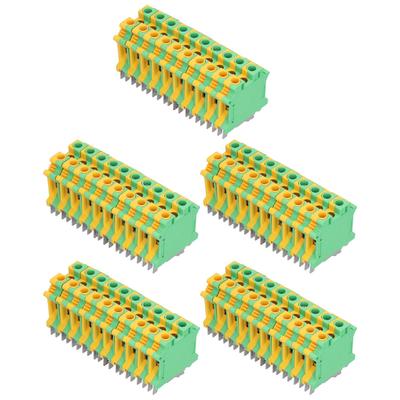 50Pcs DIN Rail Mount Terminal Flame Retardant Grounding Terminals Block 76A USLKG 10