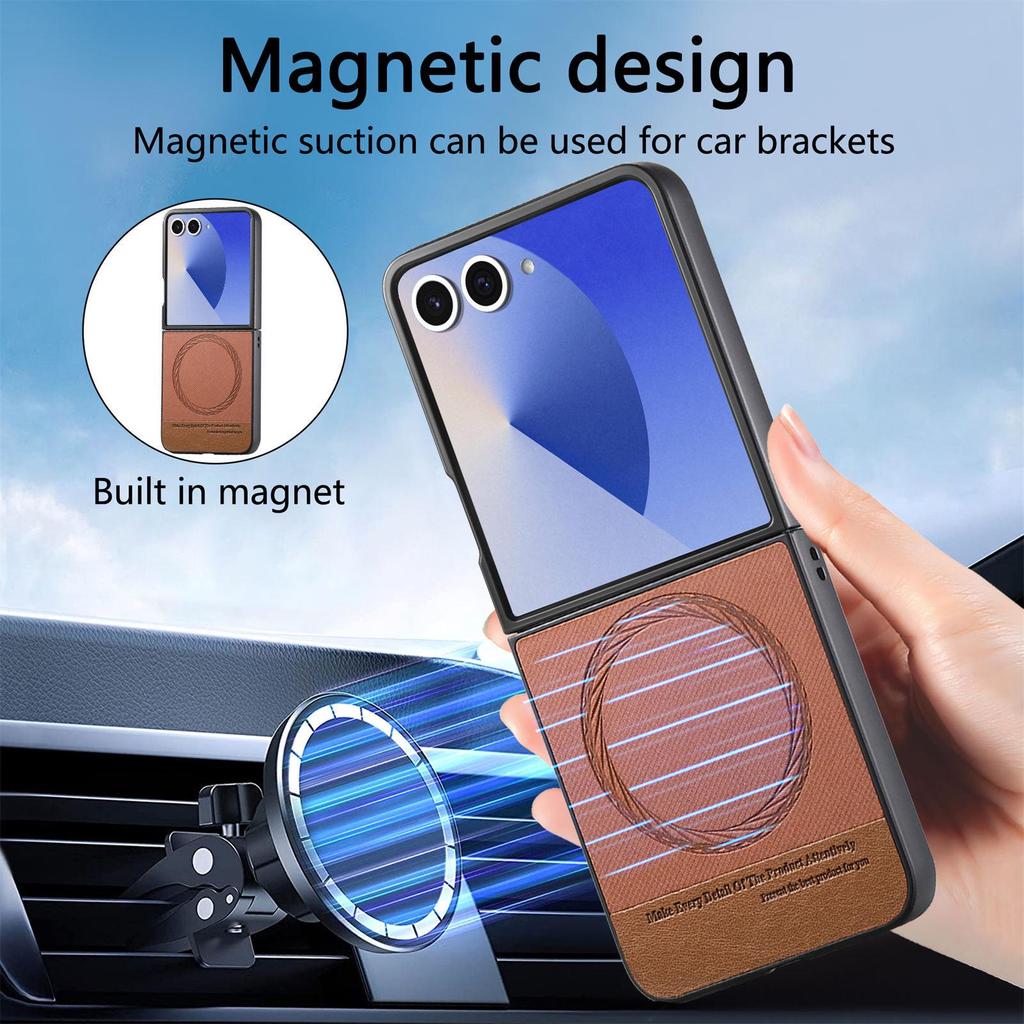 Samsung Z Flip 7 Leather Protective Case - Foldable, Drop-Proof Cover for Flip 5