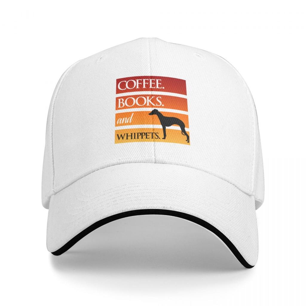 Coffee Books and Whippets Baseball Cap Beach Hat Winter Hats for Men Snapback  Trucker Hats For Men Womens