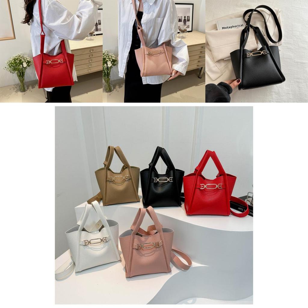 2024 New Popular Simple Bucket Bag Women Street Fashion Pu Shoulder Bag