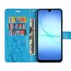 Coque de Protection - BOOLING - Samsung Galaxy A17 4G/5G - Effet Cuir Bleu Papillon Fleur - 2 Vitre