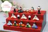 Glass Square Adorable Glass Hina Doll Display Set 3-Tiered (Large)