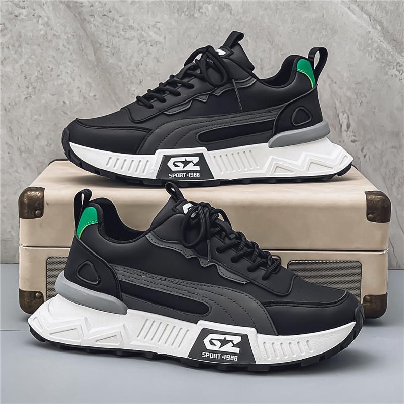 Chunky Sneaker Men Designer Retro Running Shoe Fashion Casual  Leather  Breathable Height Increased Platform Shoes