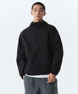 [City Leisure] Sheer Windbreaker Jacket [Black]