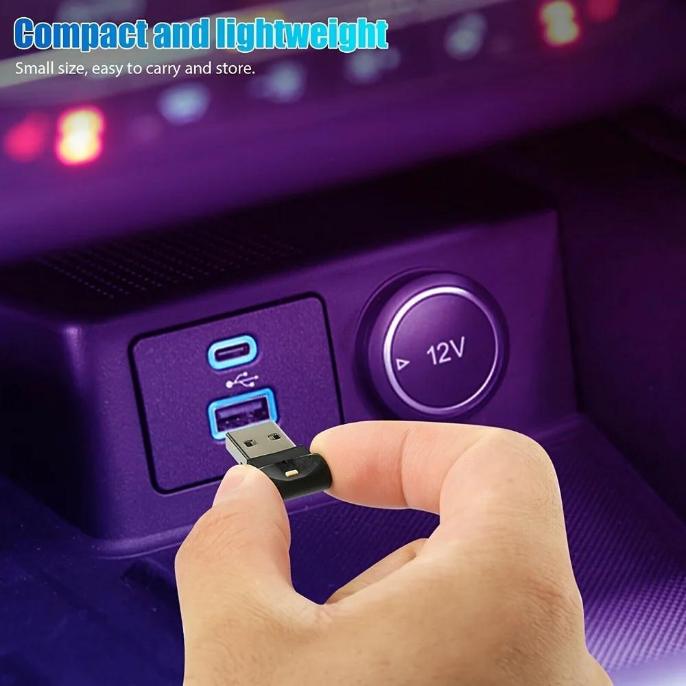 Car Mini USB, MultiColor Adjustable Color Decorative Ambient Light, Soft Light Atmosphere Lamp