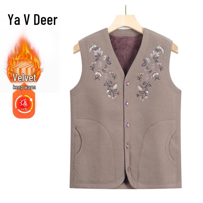 Женский плюшевый вышитый жилет Yalu на осень-зиму 4XL