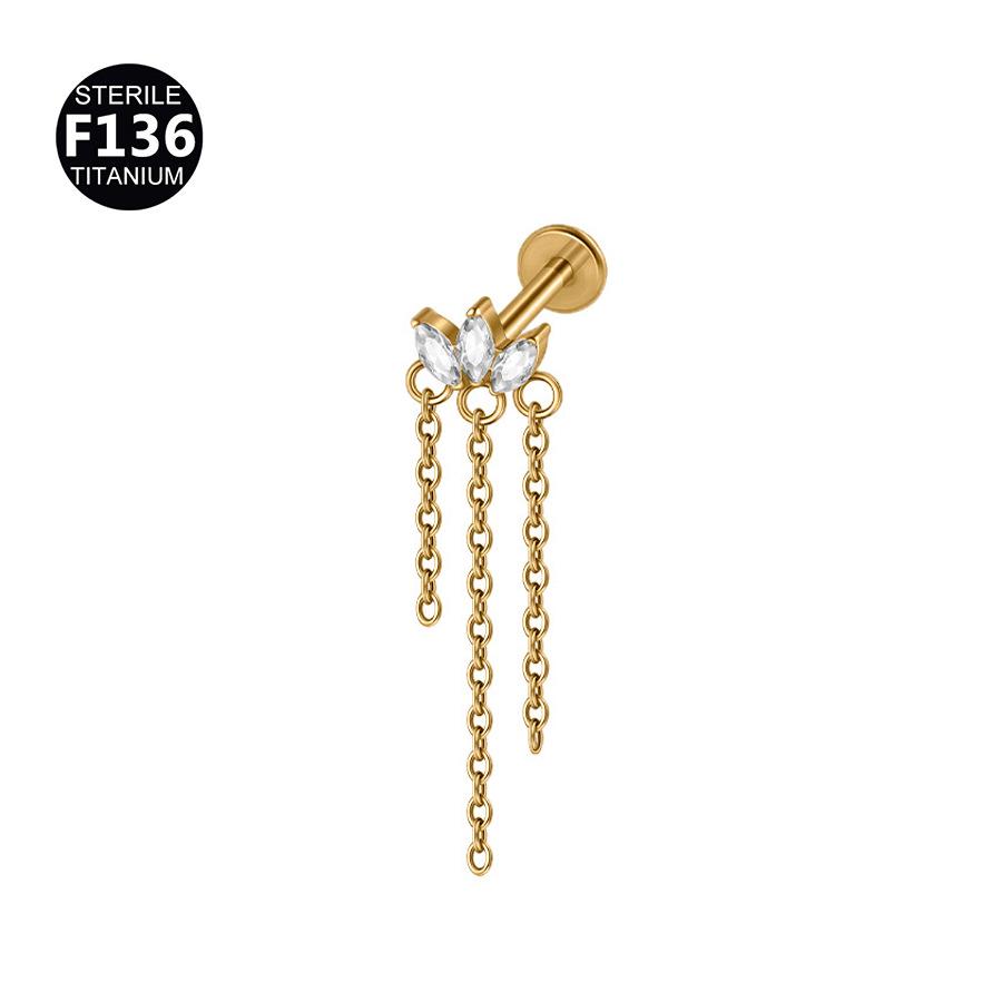Titanium Alloy Tooth Pendant Earrings with Zircon, Peach Heart, and Star Piercing Studs