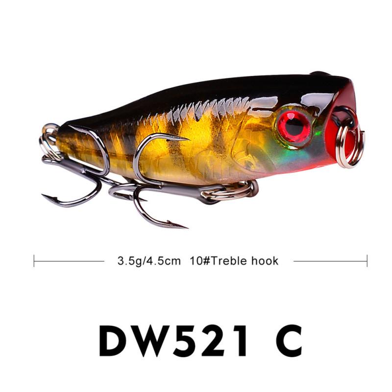 Angelköder 4,5cm/3,5g Topwater Popper Köder Hartköder Künstliche Wobbler Plastik Angelzubehör