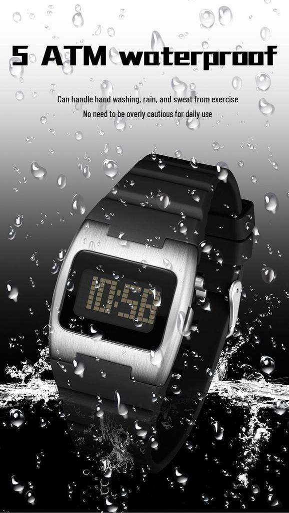 Sanda Retro Y2K Waterproof Square Wristwatch with Alarm - Unisex Multifunctional Design