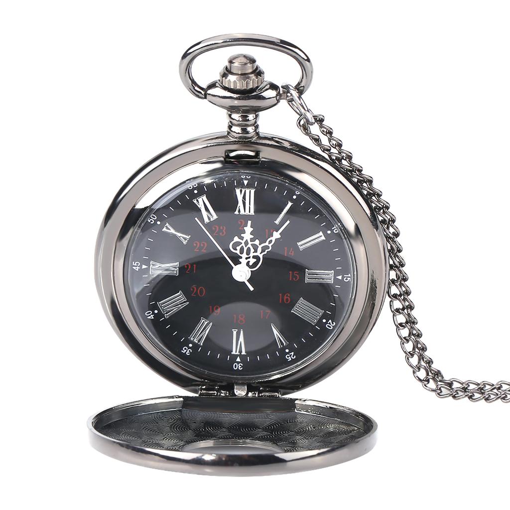 Classical Quartz Analog Alloy Pocket Watch Necklace Pendant with Chain