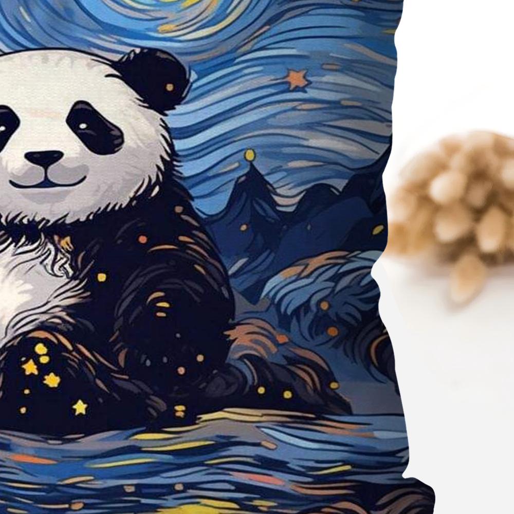 Animated Panda Pillow Case Square Pillow Bedroom Sofa Leisure Comfort Cushion Car Living Room Home Decoration 40X40