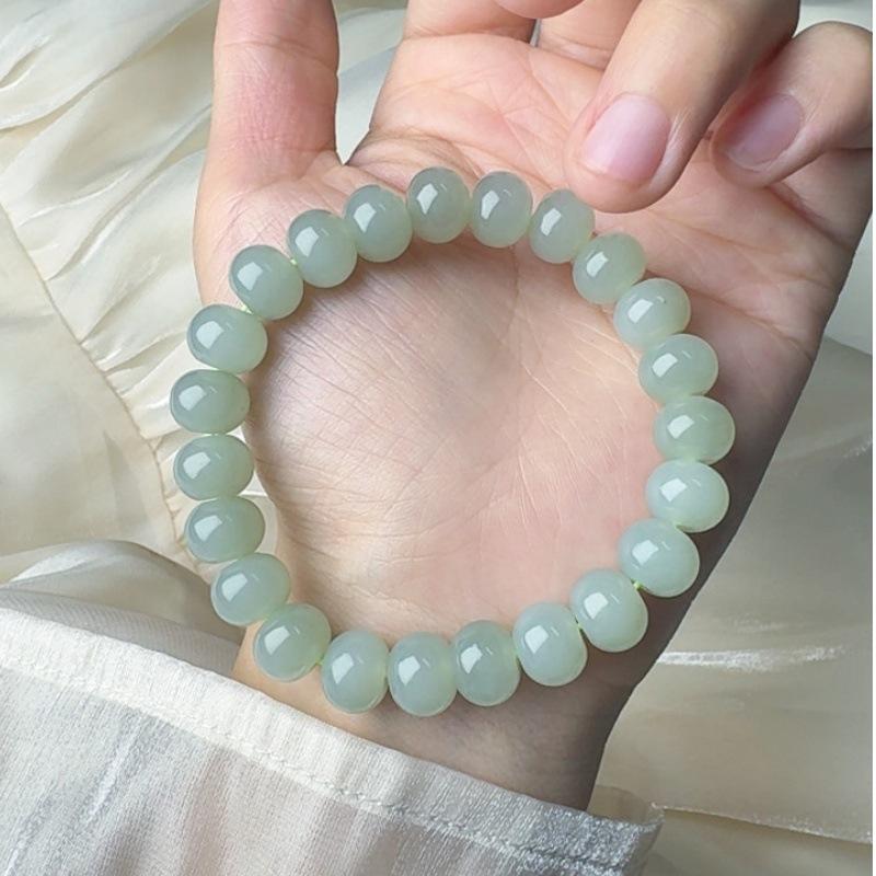 Natural Hetian jade separator pieces in clear water green and ice clear white diy Bracelet abacus beads, spacer beads, star and moon Bodhi beads