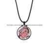 Alien Stage Anime Pendant Necklace with Time Gem on Black Rope Chain