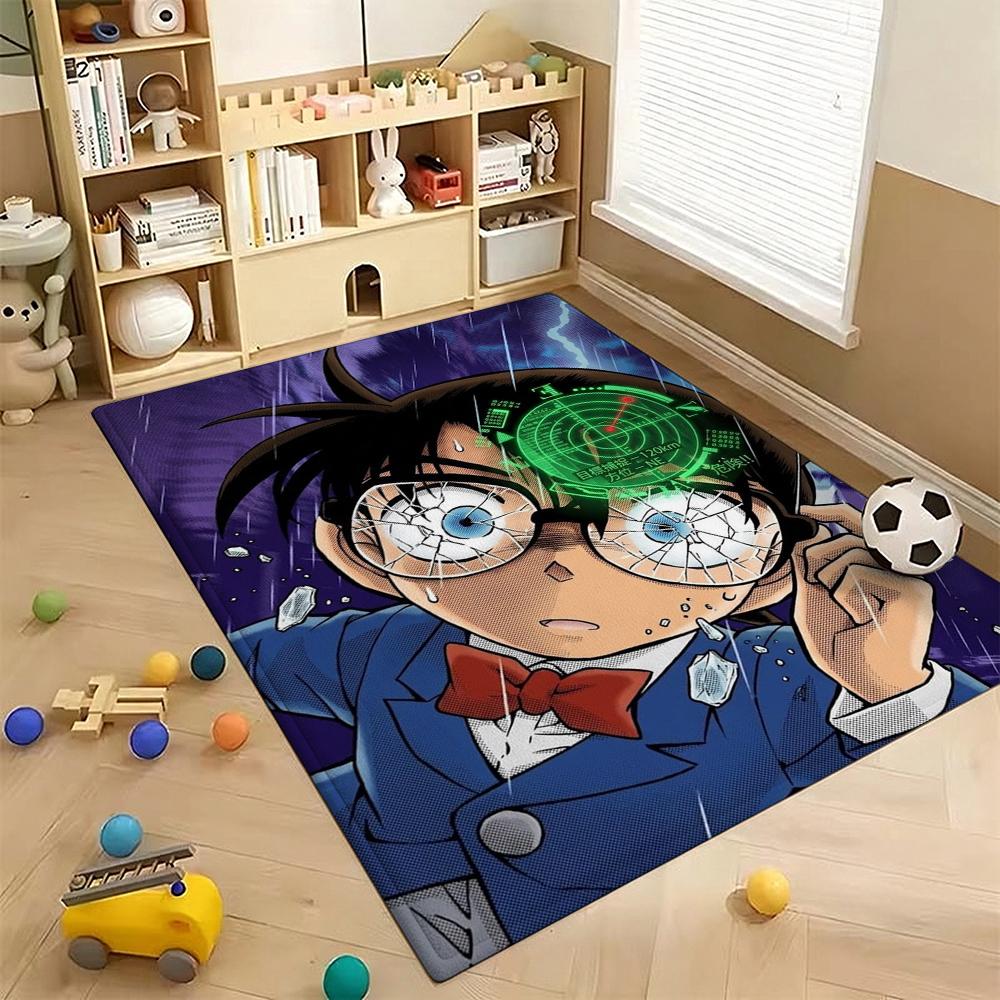 Detective Conan Mystery Adventure Theme Rug Absorbent Nonslip Carpet For Living Room Coffee Table Home Party Decor Gift For Friends