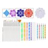 33pcs Mandala Dotting Tools Set with Stencils Palette Paint Brush Ball Stylus Pens for Painting Rocks Nails Canvas Coloring Art Drawing