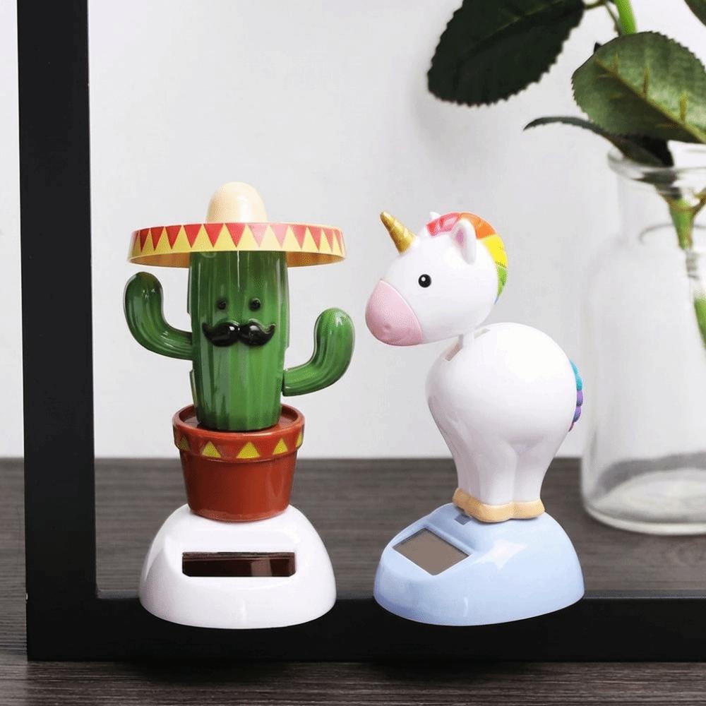 Cartoon Home Ornament Gift Flip Flaps Toy Solar Powered Shaking Moving Swing Dancing