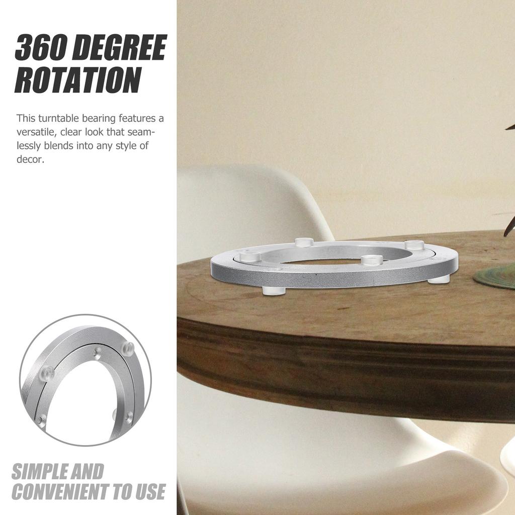 Aluminum Alloy Turntable Bearing Sturdy Heavy Duty Round Swivel Plate for Dining Table Household Use Restaurant Accessory