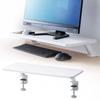 Sanwa Direct Monitor Stand, Clamp Type, 60cm Wide X 26cm Deep, 8.5cm Undertop, 100-MR182W