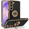 Case for Samsung Galaxy S26 Plus, Shockproof Silicone Protection with Black Rotating Ring