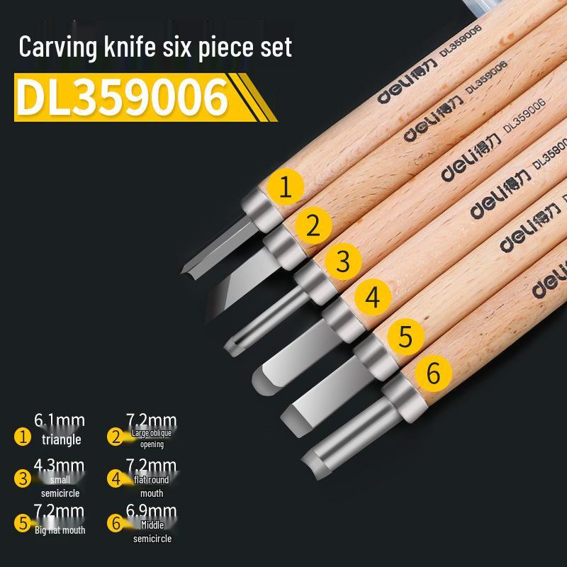 Handcrafted Woodworking Carving Knife Set - Complete Wood & Root Carving, Seal Engraving, Rubber Stamp Tools with Wooden Handles